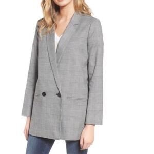 Mural Size M Oversized Boyfriend Fit Blazer Jacket Plaid